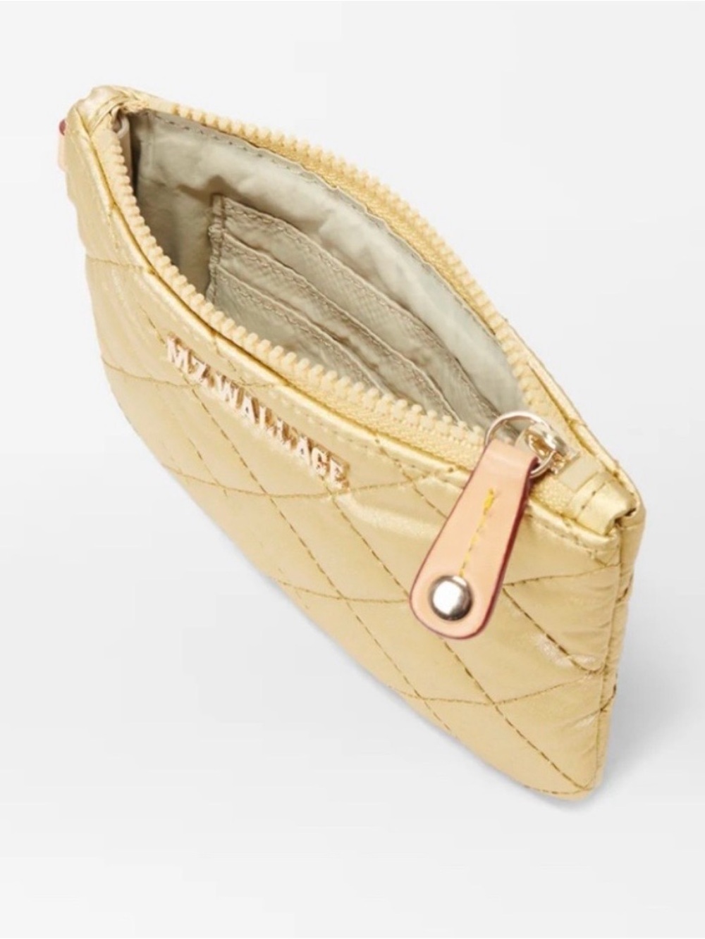 NWT MZ Wallace Flat Metro Key Pouch Light Gold Pearl ✨✨✨ - Picture 2 of 9